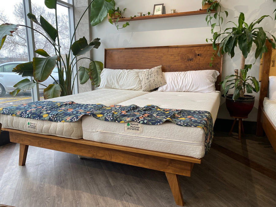Natural Mattress  Bed Frame Mid Century Solid Cherrywood Bed Frame