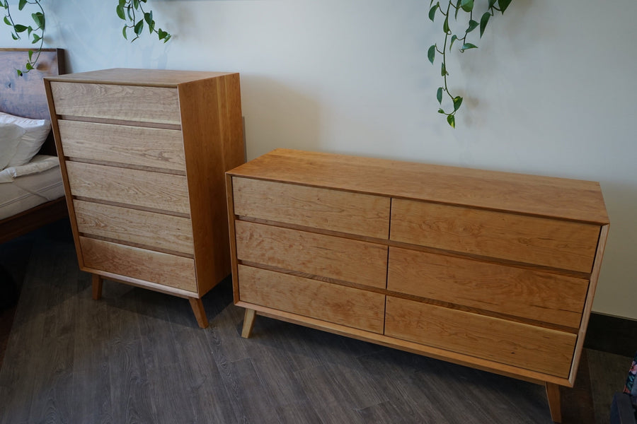 Natural Mattress  Dresser Mid Century Solid Cherrywood dresser - Horizontal