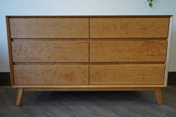 Natural Mattress  Dresser Mid Century Solid Cherrywood dresser - Horizontal