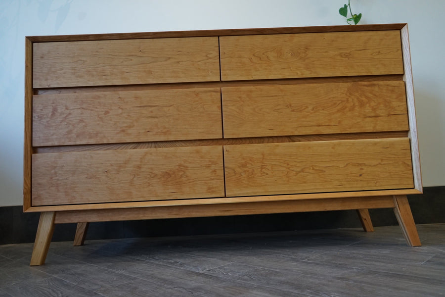 Natural Mattress  Dresser Mid Century Solid Cherrywood dresser - Horizontal