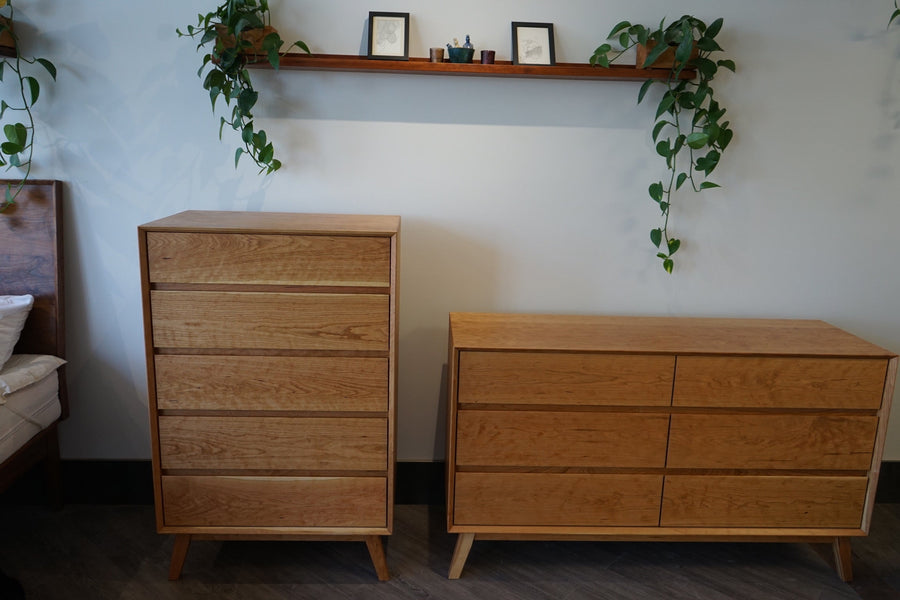 Natural Mattress  Dresser Mid Century Solid Cherrywood dresser - Horizontal