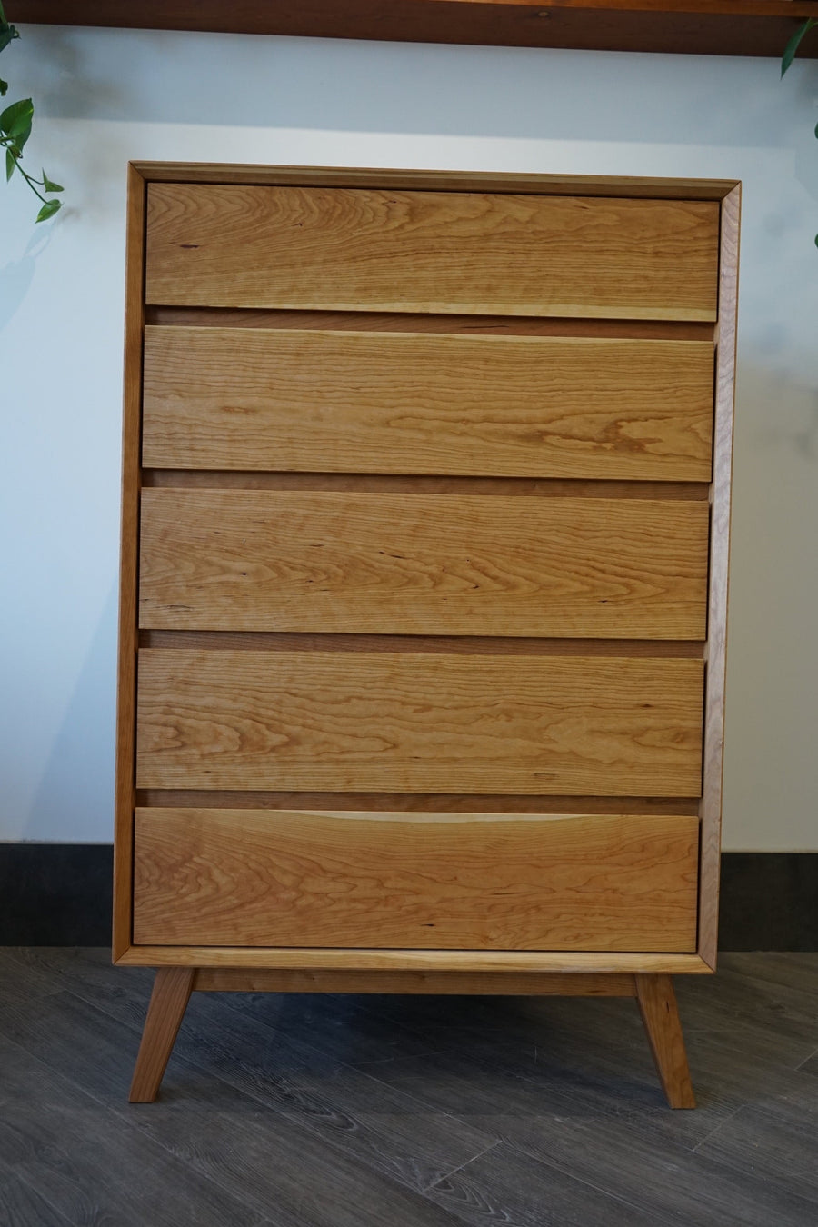 Natural Mattress Dresser Mid Century Solid Cherrywood Dresser - Vertical