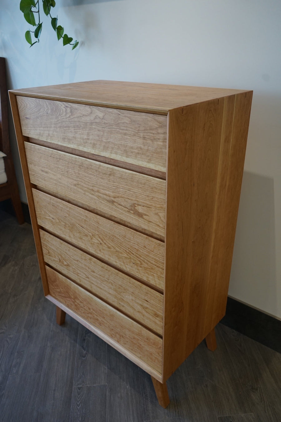 Natural Mattress Dresser Mid Century Solid Cherrywood Dresser - Vertical