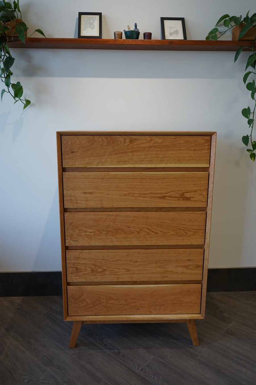 Natural Mattress Dresser Mid Century Solid Cherrywood Dresser - Vertical