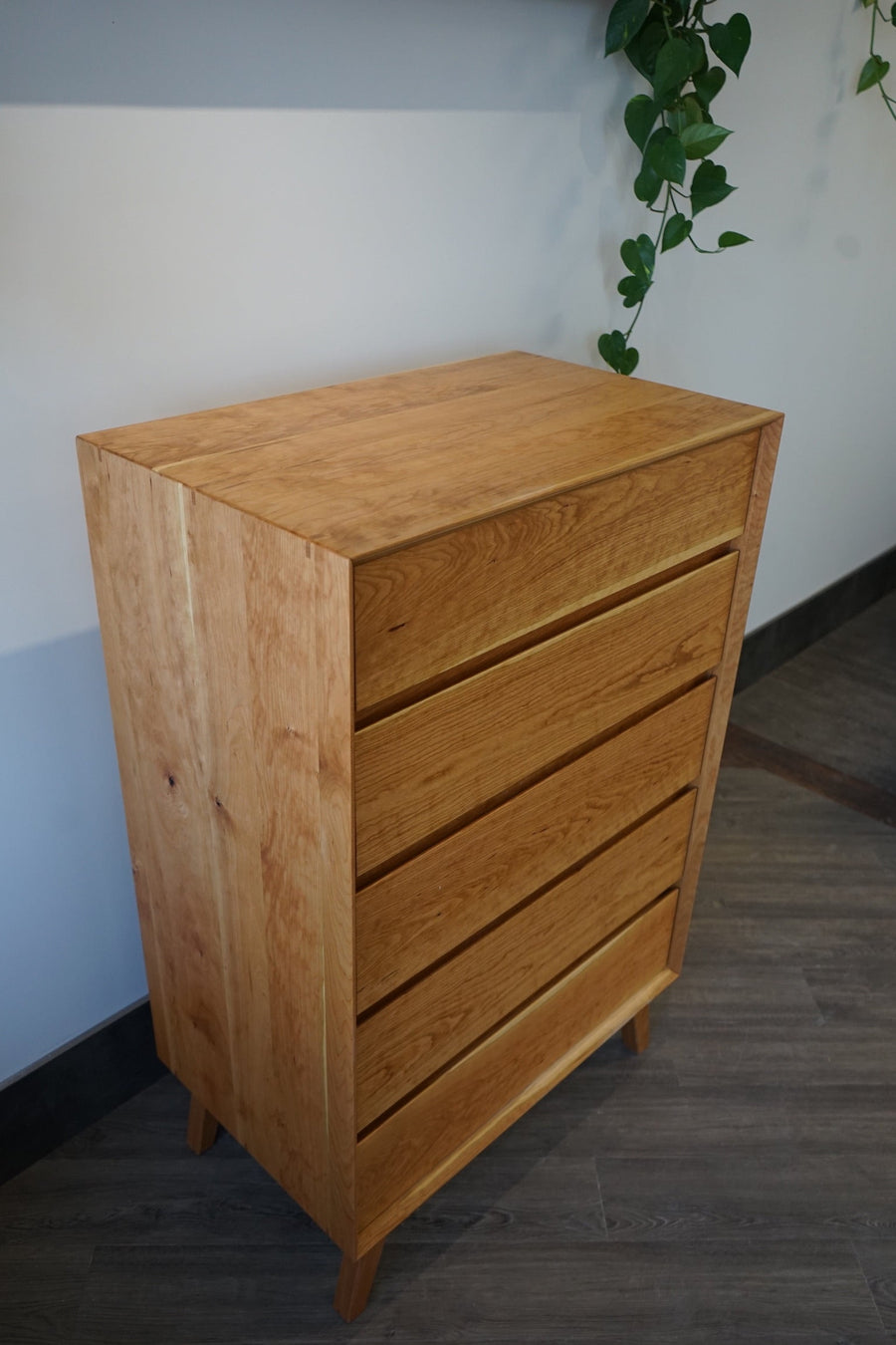 Natural Mattress Dresser Mid Century Solid Cherrywood Dresser - Vertical